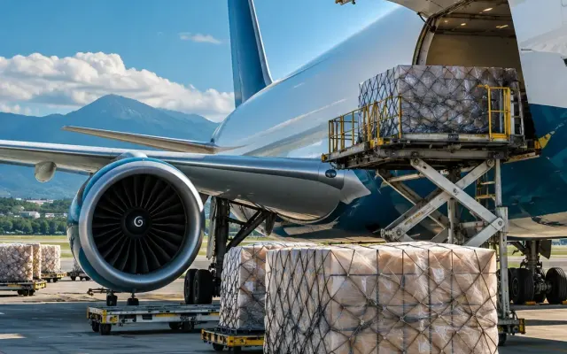 Cargo ready for loading onto an aircraft