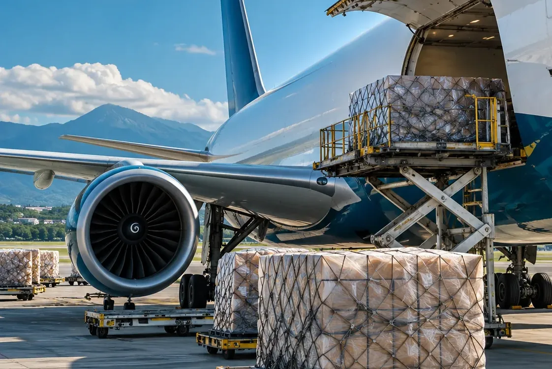 Cargo ready for loading onto an aircraft